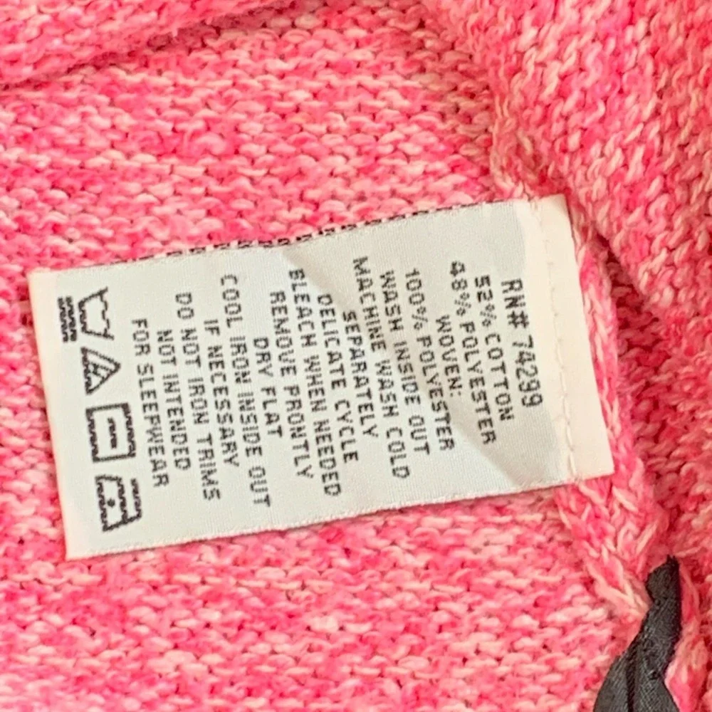 DKNY Sweater Dress Girls Medium Pink Short Sleeve Spell Out Cotton Blend Flare - Picture 10 of 14